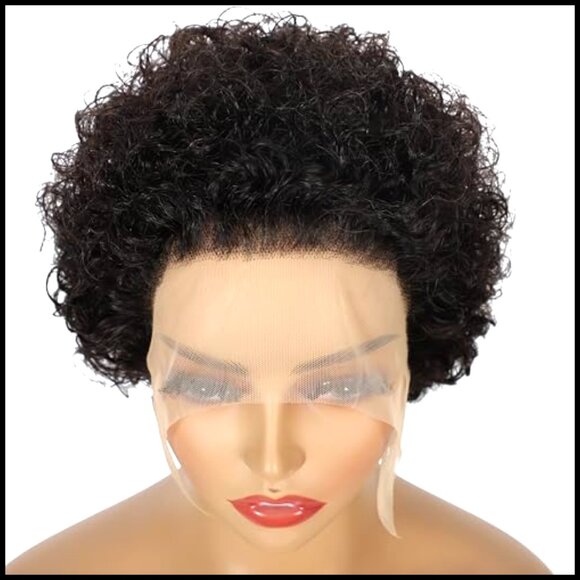 Short Curly Pixie Cut Wig Human Hair Lace Front Glueless Modern Chic main image 6